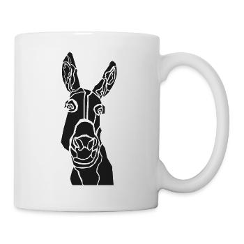 Minimalistische Esel-Silhouette - Tasse - Weiß - Rechts
