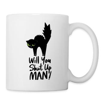 Tête de chat nocturne aux yeux verts - Mug blanc - blanc - Droite