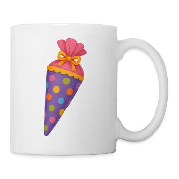 Colourful school cone for the first day of school - Mug - white - Right