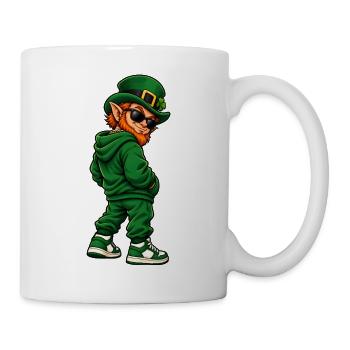 Gangster Leprechaun im Streetwear Look - Tasse - Weiß - Rechts