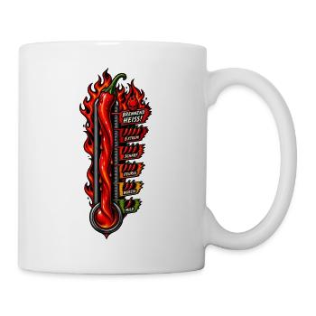 Brennende Chili Hitze Skala - Tasse - Weiß - Rechts