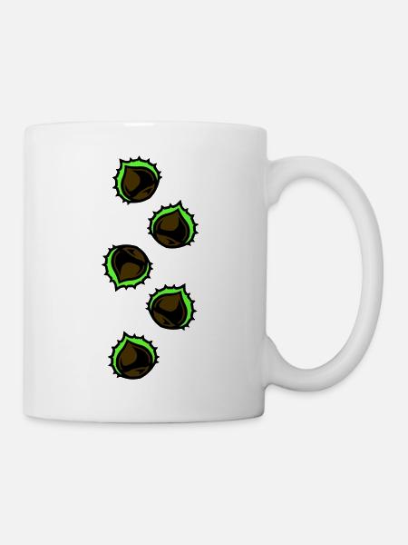 Kastanie Symbol - Tasse - Weiß