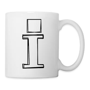 Kleinbuchstabe i handgezeichnet - Tasse - Weiß - Rechts