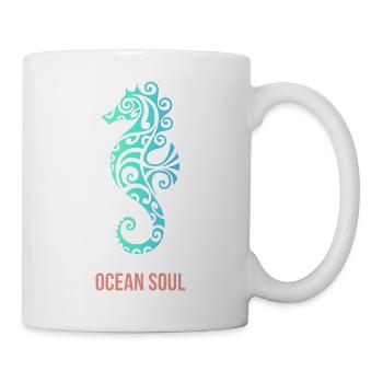 Ocean Soul – Seepferdchen Meeresmotiv - Tasse - Weiß - Rechts