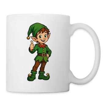 Grüner Elf Zipfelmütze - Tasse - Weiß - Rechts