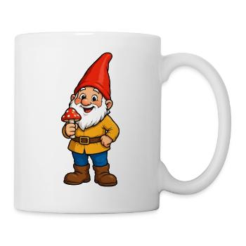 Fröhlicher Waldfürst mit Pilz - Tasse - Weiß - Rechts