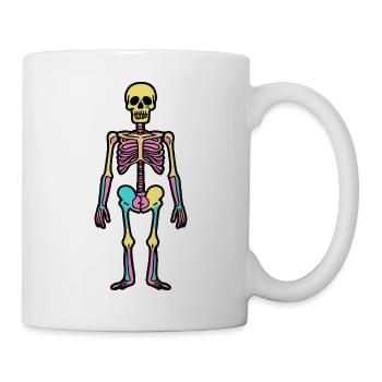 Stehendes Skelett Halloween Bunt - Tasse - Weiß - Rechts