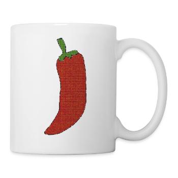 Chili Pixelkunst Feuerrot - Tasse - Weiß - Rechts