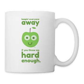 one apple a day. drôlig. - Tasse - Weiß - Rechts