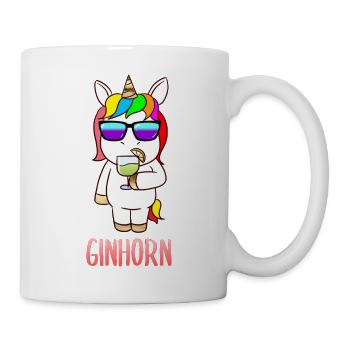 Ginhorn Gin Einhorn Drink Karneval Outfit - Tasse - Weiß - Rechts