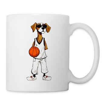 Basketball Hund - Tasse - Weiß - Rechts