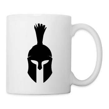 Spartanischer Kriegerhelm Silhouette - Tasse - Weiß - Rechts
