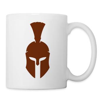 Spartanischer Helm Retro Braun - Tasse - Weiß - Rechts