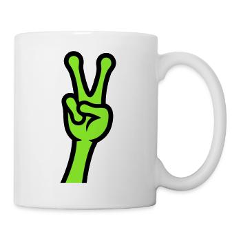 Alien Hand Peace Zeichen Icon - Tasse - Weiß - Rechts