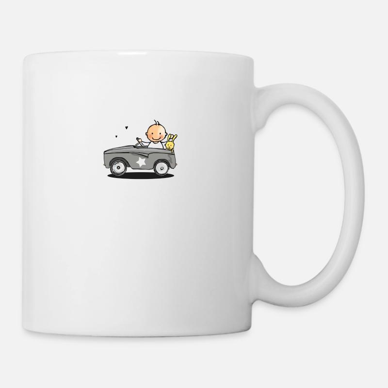 bébé dans la voiture rétro - Mug blanc - blanc