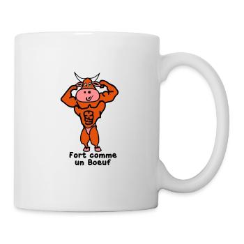 fort comme un boeuf - Mug blanc - blanc - Droite