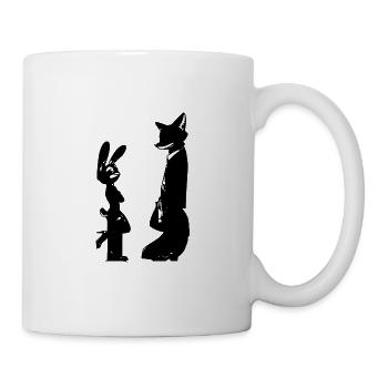 Rabbit and Fox Black in Mr. Mrs. style Schwartz - Mug - white - Right