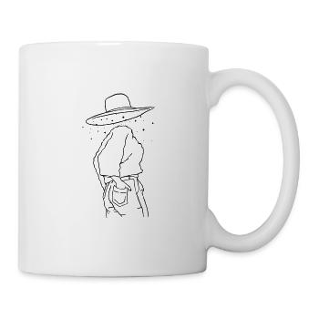 Woman with hat - Mug - white - Right