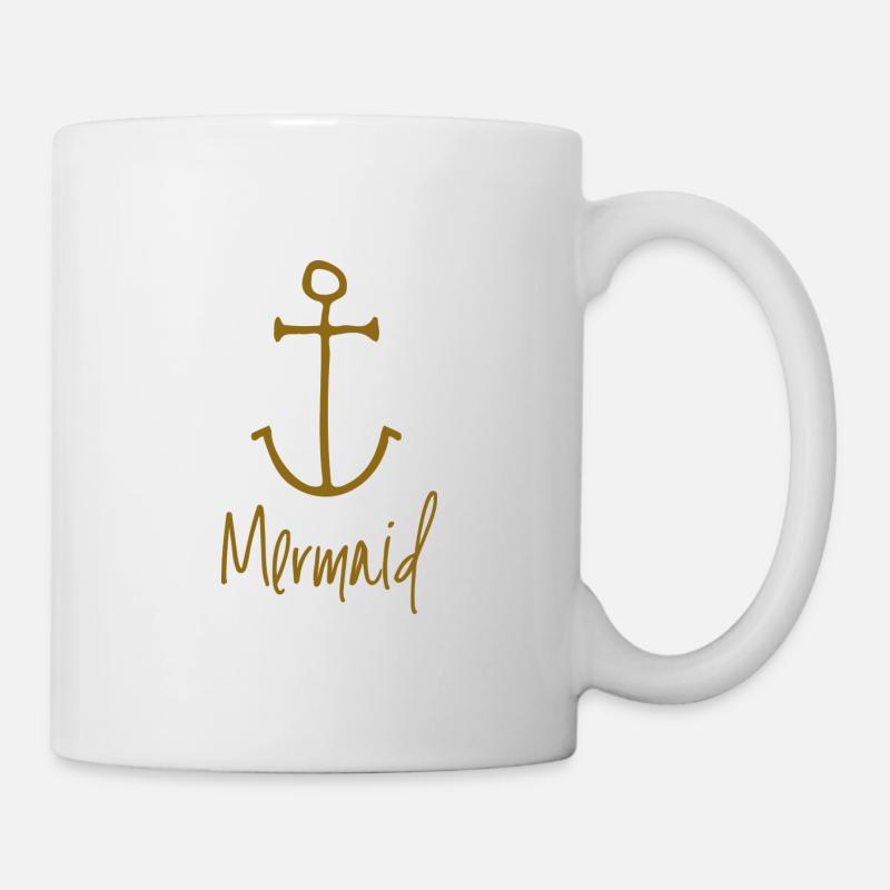 sirène ancre - Mug blanc - blanc