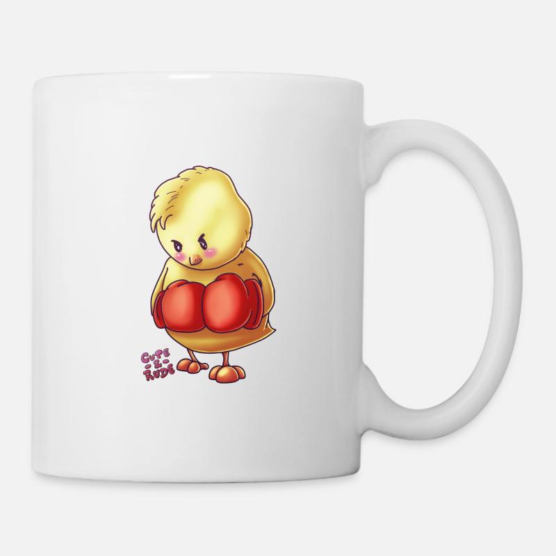 Poulet Boxer - mignon et grossier - Mug blanc - blanc