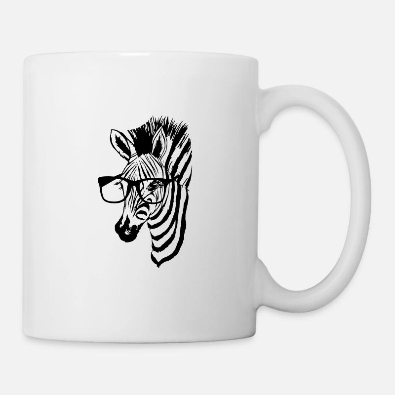 Zèbre avec des lunettes - Mug blanc - blanc