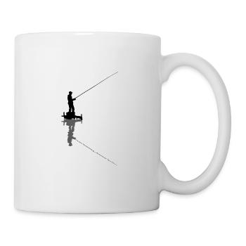 Pêcheur avec canne à pêche sur l'eau - Mug blanc - blanc - Droite