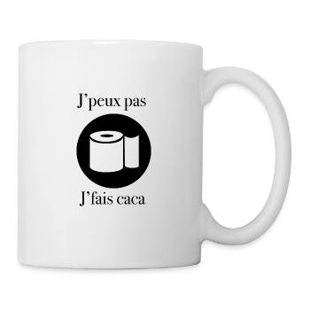 j peux pas j fais caca - Mug blanc - blanc - Droite