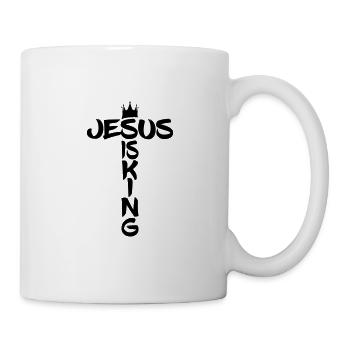 Jésus est roi croix de la couronne de cadeau pour les chrétiens - Mug blanc - blanc - Droite