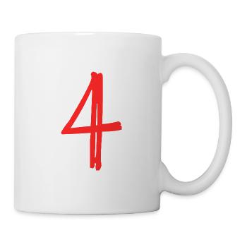4,4 JAHRE,4. GEBURTSTAG,4 JAHRE JUBILÄUM - Tasse - Weiß - Rechts