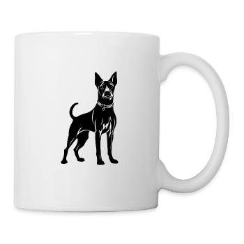 Pinscher Hund - Tasse - Weiß - Rechts