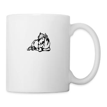 Lustiges freches Comic Pferd schlafend Geschenk - Tasse - Weiß - Rechts