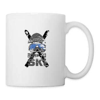 BORN TO SKI Sports d’hiver Idée cadeau - Mug blanc - blanc - Droite