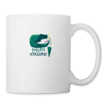 dinoschulkind,dinosaurier,endlich schulkind - Tasse - Weiß - Rechts