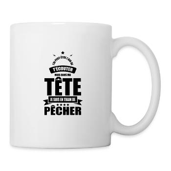 j ai l air t ecouter dans ma tete pêcher - Mug blanc - blanc - Droite
