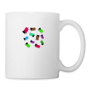 schafe,schaf,illustration,comic,mäh - Tasse - Weiß - Rechts