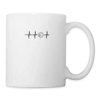 My heart beats for basketball - Mug - white - Right