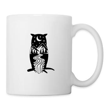 OWL OWL BIRD BIRDS NATURE FOREST MOUNTAINS MOTIF EAGLE OWL - Mug - white - Right
