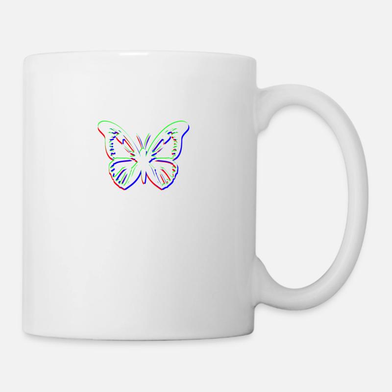 RGB-Schmetterling - Tasse - Weiß