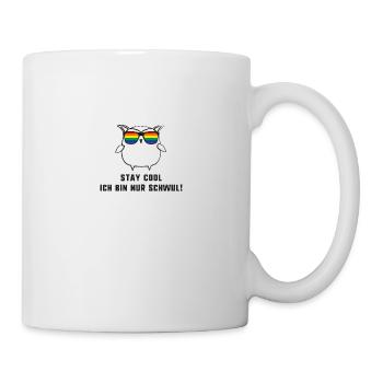 owl,pride,love,gay,sunglasses,rainbow - Mug - white - Right