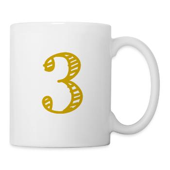 3 JAHRE. 3. JAHRESTAG. GEBURTSTAG 3 JAHRE. 3 - Tasse - Weiß - Rechts