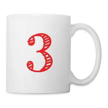 3 JAHRE. 3. JAHRESTAG. GEBURTSTAG 3 JAHRE. 3 - Tasse - Weiß - Rechts