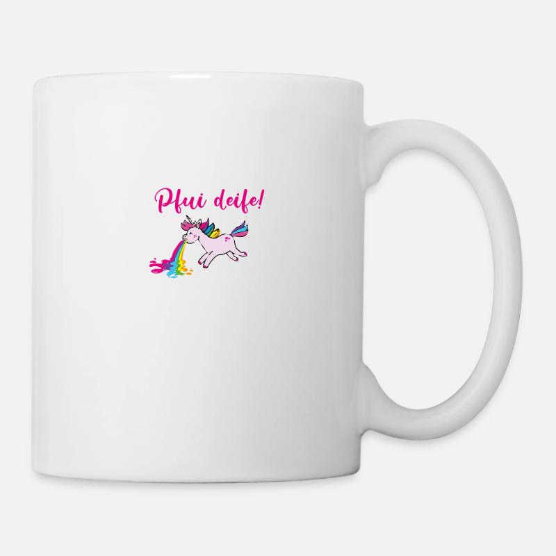pfui deife,einhorn,regenbogen,kotzdendes einhorn - Tasse - Weiß