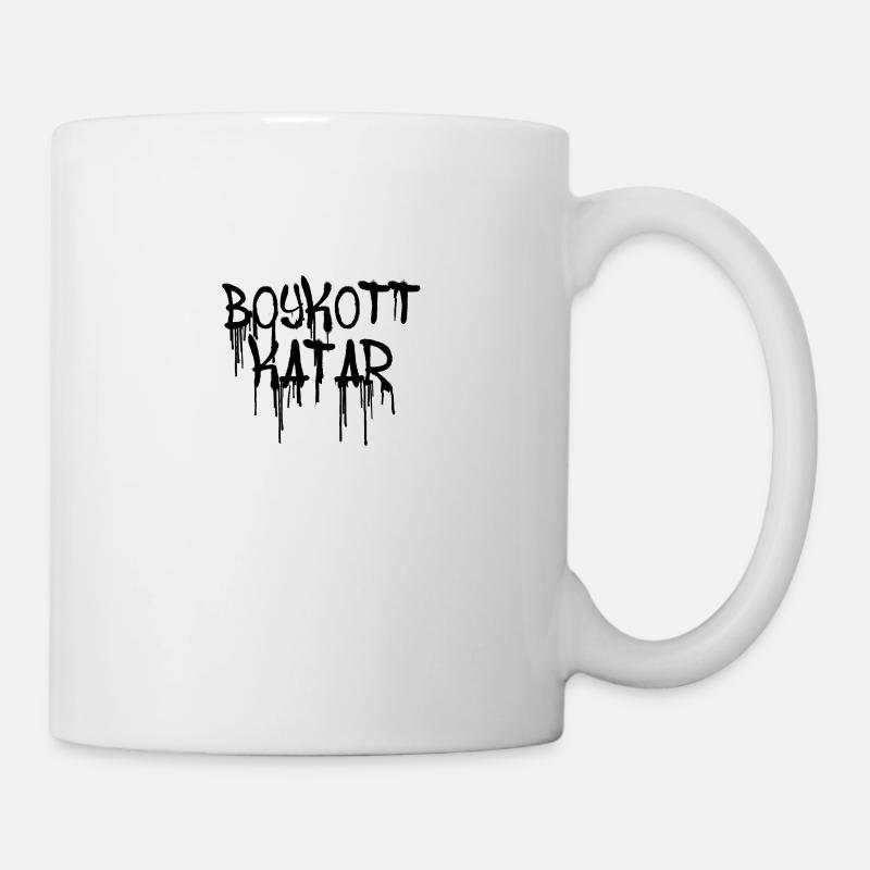 boykott katar,katar,flagge, wm,graffiti - Tasse - Weiß