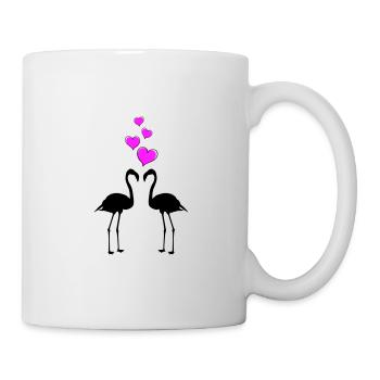 Flamingo Love Couple Heart - Mug - white - Right