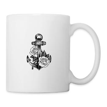 Anker und Rosen (schwarz) - Tasse - Weiß - Rechts