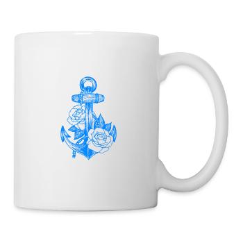 Anker und Rosen (hellblau) - Tasse - Weiß - Rechts