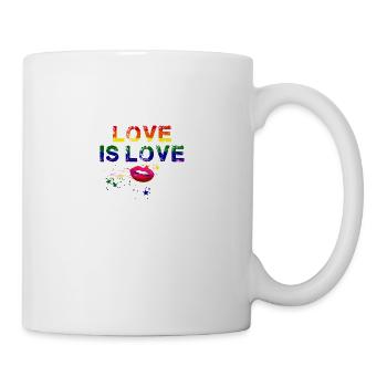 love is love,LGBT,Rainbow,Lips,Mouth - Mug - white - Right