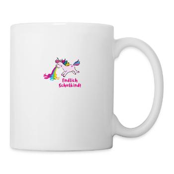 einhorn,schulkind,kotzendes einhorn,pink - Tasse - Weiß - Rechts