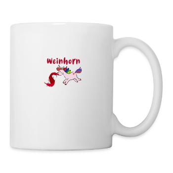 weinhorn,einhorn,wein,kotzendes einhorn - Tasse - Weiß - Rechts