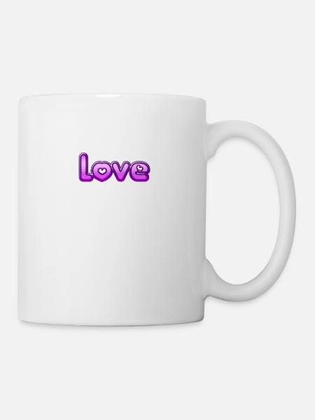 Text Love - Tasse - Weiß